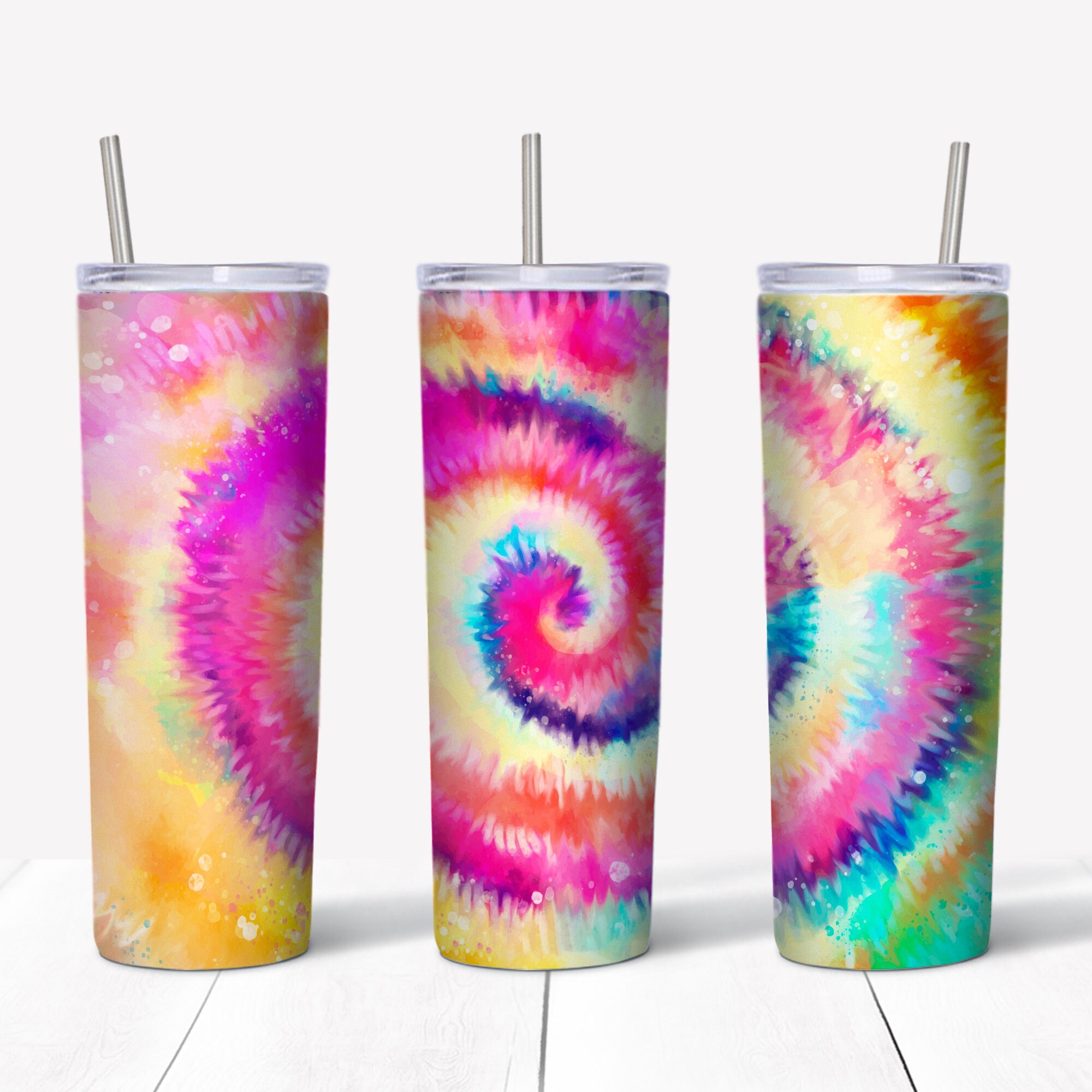 Art & Collectibles Tie Dye 20oz Skinny Tumbler Wrap Sublimation Designs ...