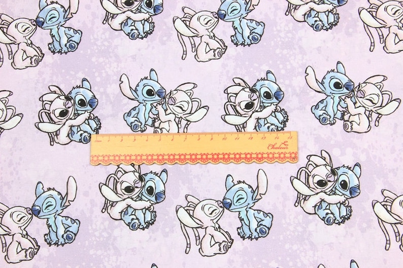 Stitch and Angel Fabric Blue Pink Koala Cartoon Fabric Pure - Etsy