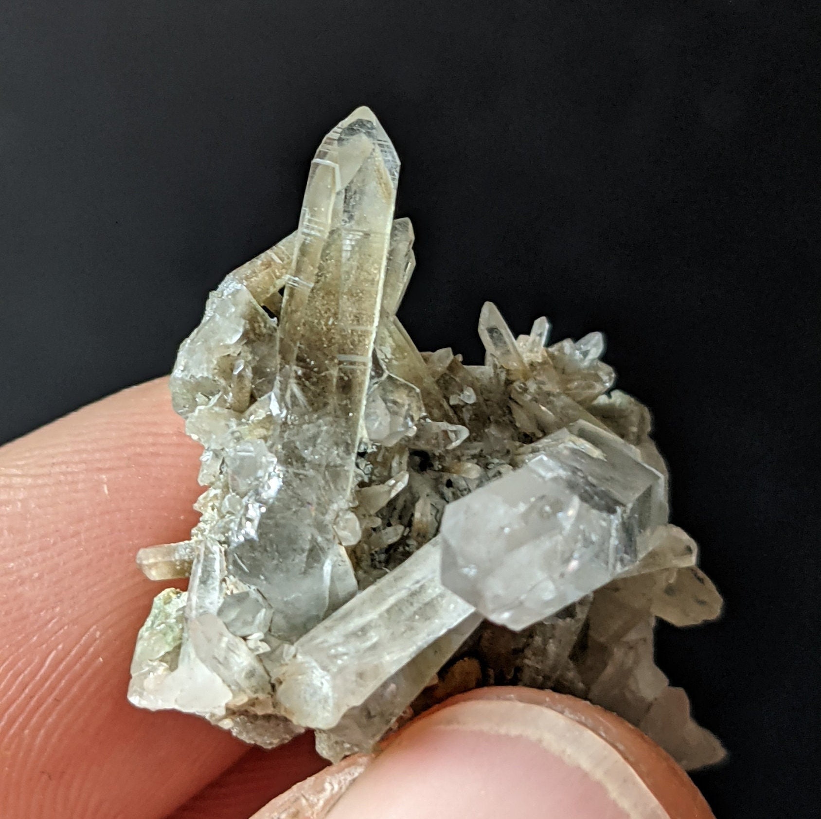 Quartz Chloriteux Fantome. 38, 6Ct. Maronne, Oisans.