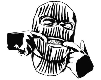 Gangsta With Ski Mask Car Decal- Truck Vinyl Sticker