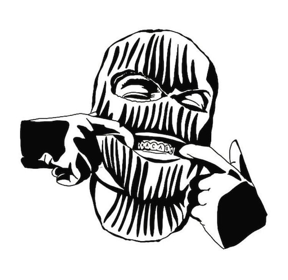 Gangsta With Ski Mask Car Decal- Truck Vinyl Sticker