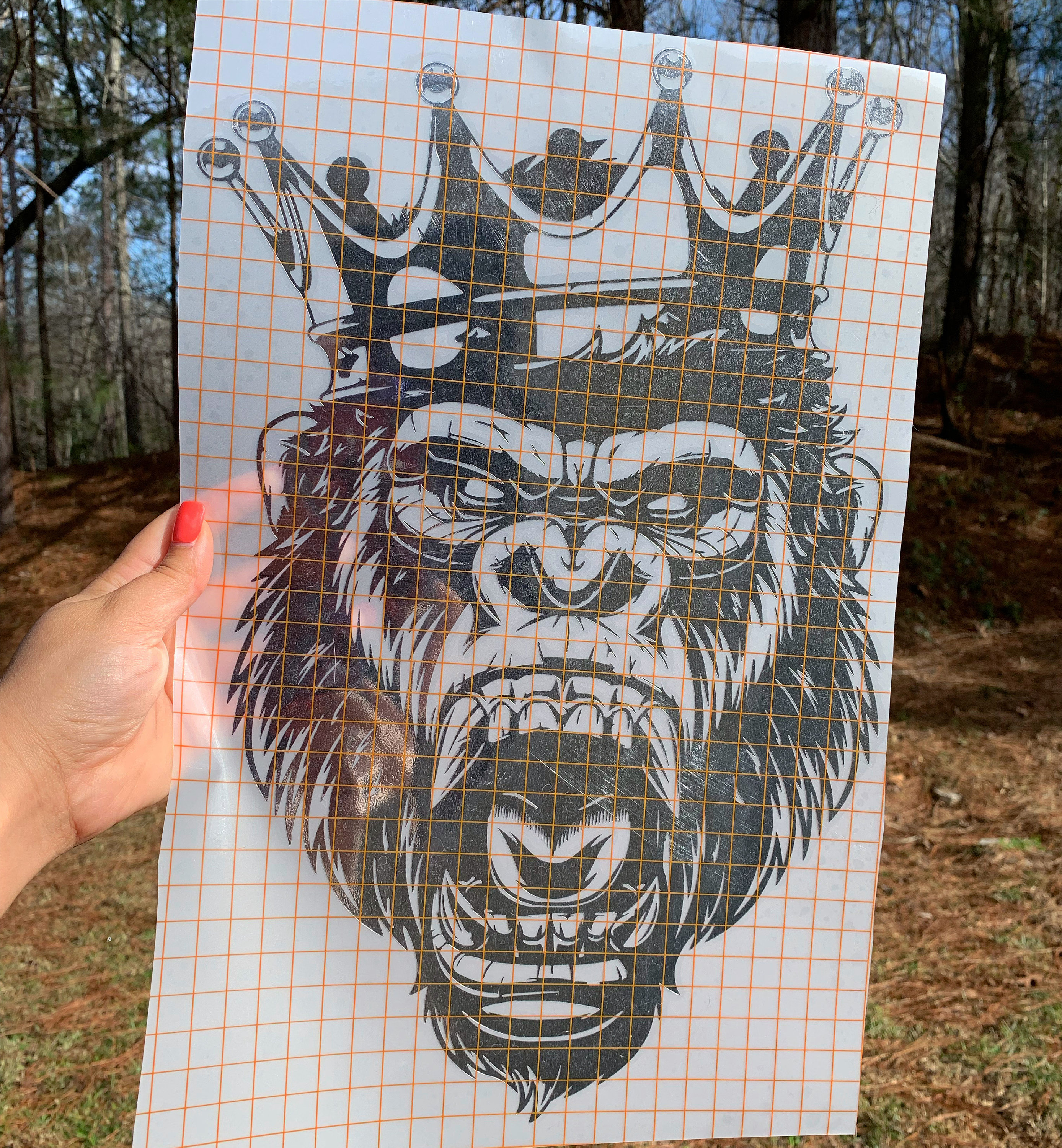 King Gorilla Vinyl Decal: Crowned Ape Car/truck Sticker - Etsy