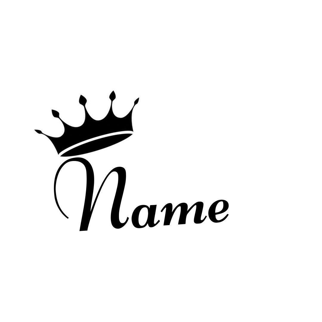 Crown With Custom Name Vinyl Decal Name With Crown Sticker Etsy