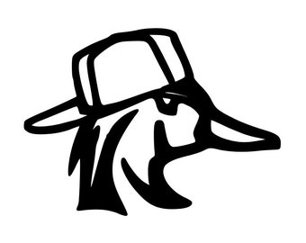 Wood Duck With Hat Decal: Car, Truck Sticker