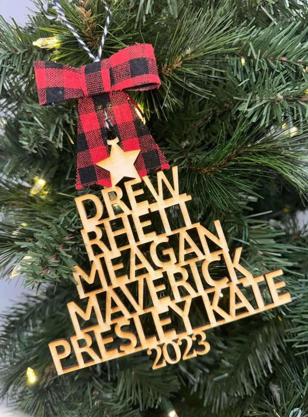 Stacked Names Christmas Ornament, Custom Holiday Names Template Etsy