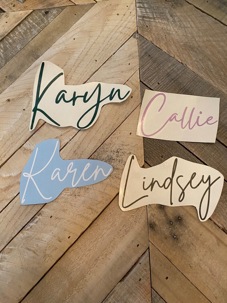 Durable Vinyl Name Stickers, Custom for Bridesmaid Tumblers or Cups Etsy