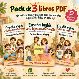 Pack 3 libros PDF para enseñar inglés a niños sin saber inglés | Actividades en casa