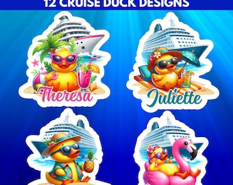 Personalized Cruise Rubber Duck Magnets – Tropical Door Decor, Magnetic Cruise Sign