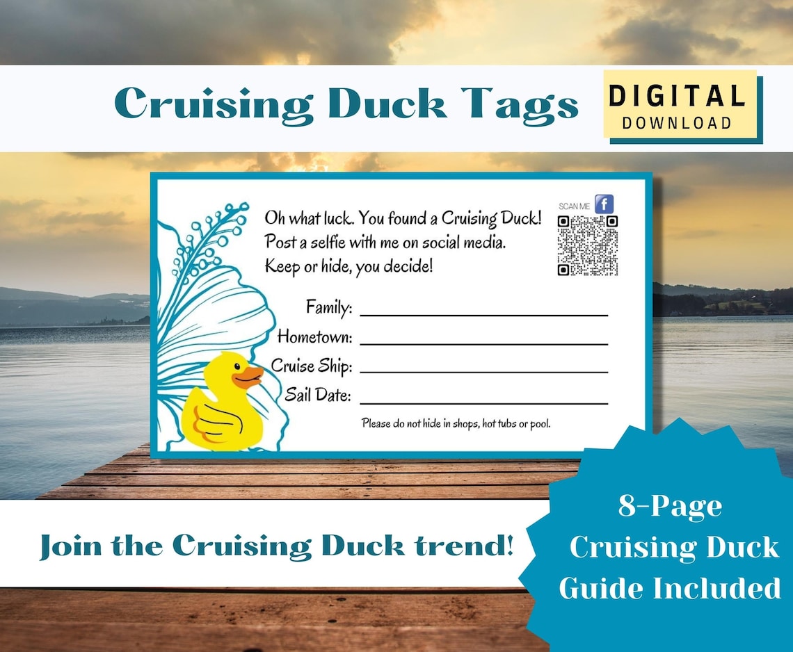 Cruising Duck Tags PRINTABLE FILLABLE Instant Download Etsy Cruising Duck Tags PRINTABLE FILLABLE Instant Download Etsy