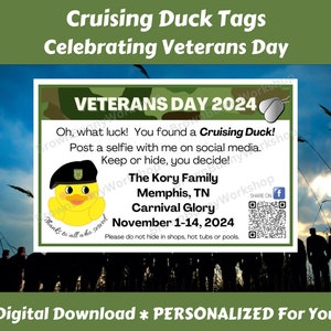 Veterans Day Cruise Duck Tags, Custom Cruising Duck Tags Personalized Just For You