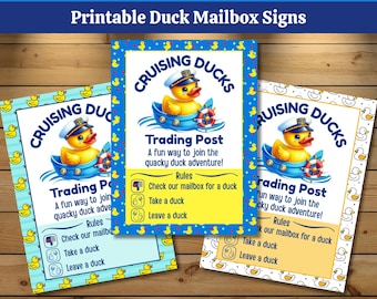 Cruise Duck Mailbox Signs | Door Decor Printable | Rubber Duck Exchange | Instant Download