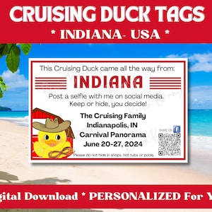 Custom Cruising Duck Tags, Indiana USA Duck Tags, Personalized Cruising ...