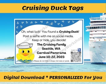 Custom Cruising Duck Tags Personalized with YOUR Information