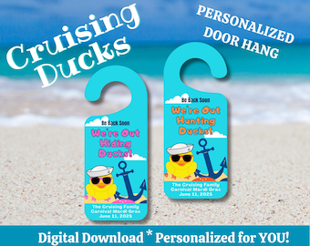 Printable Cruise Door Decor, Cruising Duck Door Hang Personalized Just for You, Cruise Door Decorations