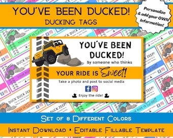 You’ve Been Ducked Printable Ducking Tags for Rubber Ducks