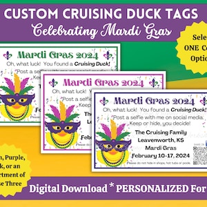 Celebrate Mardi Gras with Personalized Cruising Duck Tags