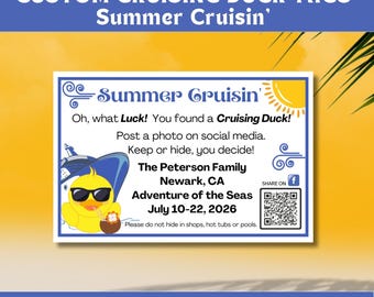 Etiquetas de pato para cruceros de verano, etiquetas de pato para vacaciones de crucero de verano personalizadas solo para ti