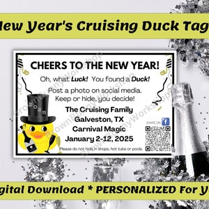 Étiquettes de canard de croisière du Nouvel An, étiquettes de canard de croisière personnalisées avec VOS informations, étiquettes de canard personnalisées, téléchargement numérique et étiquettes imprimables
