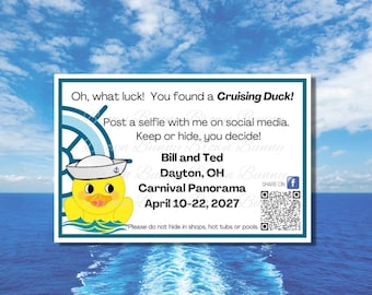 Tags voor cruise-eends, gepersonaliseerde naam- en infokaarten voor badeendjes