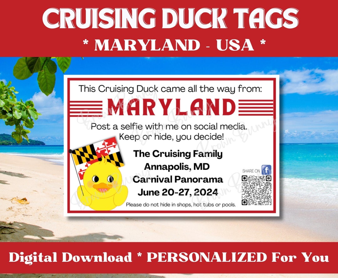 Custom Cruising Duck Tags, Maryland USA Duck Tags, Personalized ...