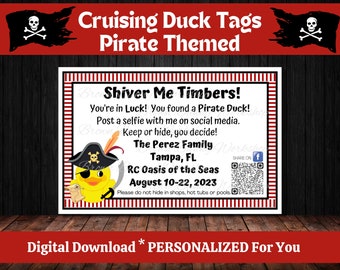 Etiquetas para patos de crucero pirata, etiquetas personalizadas para patos de crucero, solo para ti