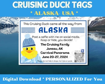 Custom Cruising Duck Tags, Alaska USA Duck Tags, Personalized Cruising Duck Tags with YOUR Information, Digital Download, Printable Tags
