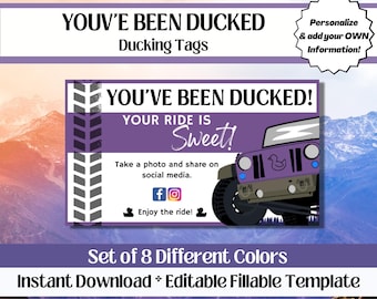 You’ve Been Ducked Printable Ducking Tags for Rubber Ducks