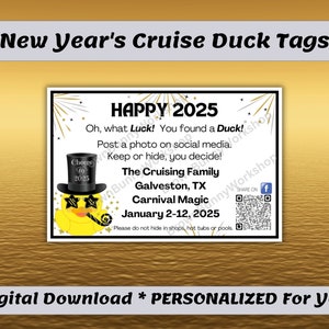 Étiquettes de canard de croisière personnalisées du nouvel an, étiquettes de canard de croisière personnalisées juste pour vous, étiquettes de canard de croisière imprimables