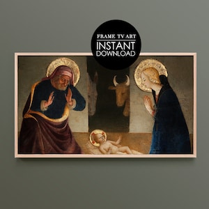 Samsung Frame TV Art Christmas, Nativity Scene Art, Jesus, Birth of Christ, Frame TV Art, Samsung Art TV, Away in a Manger