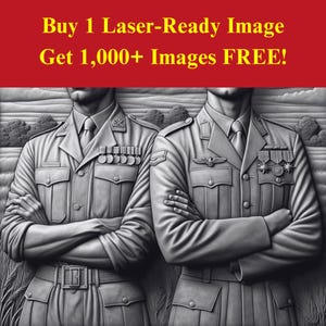 Arquivo de ardósia queimada de corte a laser de imagem de oficiais militares | Download digital das forças especiais do exército | Foto PNG de gráficos de ilusão 3D Glowforge
