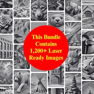Paquete Ultimate 3D Illusion para grabado láser / Más de 1200 archivos PNG / Compatibilidad universal con máquinas