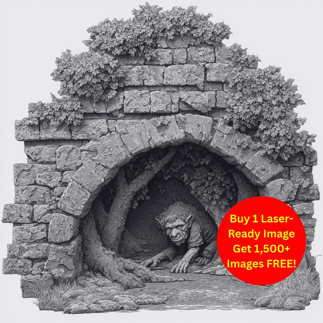 Troll Image Laser Cut Burn Slate File | Troll Lurking Under Stone ...