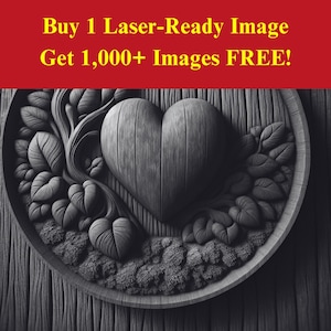 Imagem de árvore de coração de madeira, corte a laser, arquivo de ardósia queimada | Nature Love Rustic, download digital gravado | 3D Illusion Graphics PNG Photo Glowforge