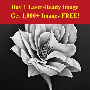 Magnolia Bloom Image Laser Burn File | Floral Botanical Digital Download | 3D Illusion Graphics PNG Photo for Glowforge XTool