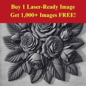 Roze bloemen afbeelding lasergesneden branden leisteenbestand | Digitale download elegante botanische tuin | 3D-illusie-graphics, png-foto Glowforge