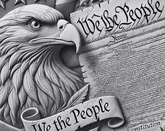 Eagle Constitution PNG | Nedladdning av patriotisk amerikansk frihet | Glowforge xTool LightBurn