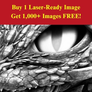 Archivo de imagen de ojo de dragón quemado con láser / Descarga digital a escala de bestia de fantasía / Gráficos de ilusión 3D PNG Foto para Glowforge XTool