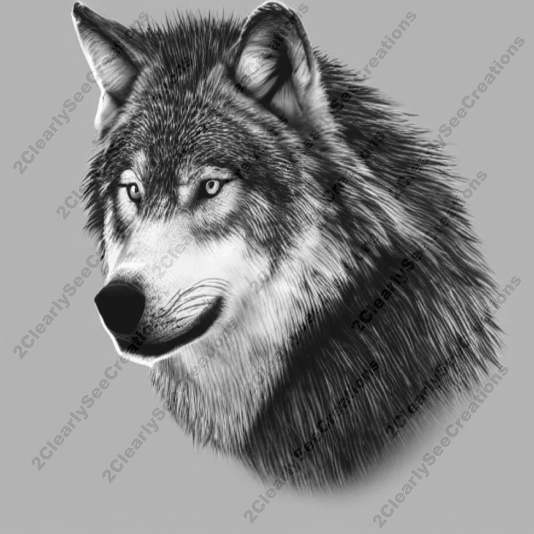 Digital Design File Wolf 6 Lightburn Laser Ready Engrave PNG