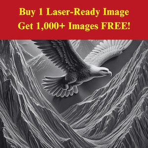 Arquivo de ardósia queimada cortada a laser da imagem da Eagle Mountain | Download digital de vida selvagem de pássaros patrióticos | Foto PNG de gráficos de ilusão 3D para Glowforge
