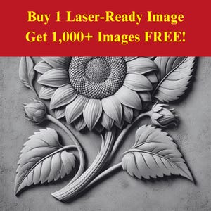 Sunflower Image Laser Cut Burn Slate File | Garden Floral Botanical Digital Download | 3D Illusion Graphics PNG Photo Glowforge
