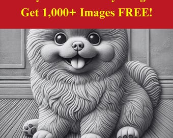 Pomeranian Image Laser Cut Burn Slate File | Cute Dog Portrait Digital Download | 3D Illusion Graphics PNG Photo Glowforge