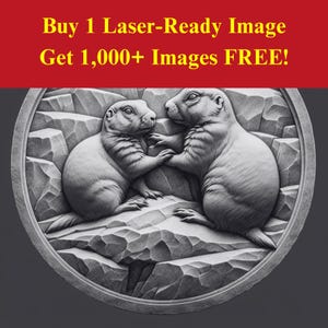 Präriehunde Bild Laser Brennen Schiefer Datei | Bergszene Digital Download | 3D Illusion Grafiken PNG Foto Glowforge