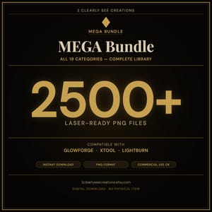 3D Illusion Laser Engraving PNG Files Bundle | 1,650+ Digital Download Designs | Glowforge Lightburn Compatible