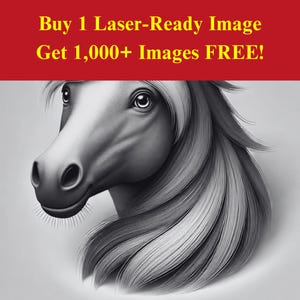 Image de portrait de cheval découpé au laser fichier ardoise | Animal équestre en téléchargement numérique | Illusion graphique 3D Photo PNG pour Glowforge