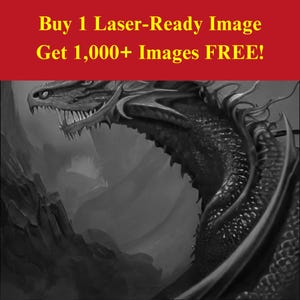 Archivo de imagen de bestia dragón grabado con láser / Descarga digital a escala de criatura fantástica / Gráficos de ilusión 3D Fotografía PNG para Glowforge XTool