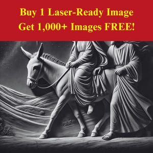 Bethlehem afbeelding laserbranden | Heilige familiereis kerst digitale download | 3D-illusie-graphics, png-foto voor Glowforge XTool