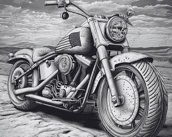 Motorcycle Laser PNG | American Biker Vintage Digital Download | Glowforge xTool LightBurn