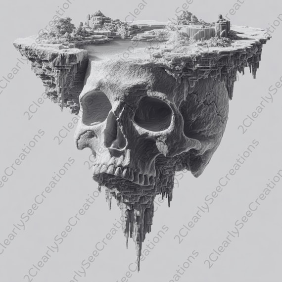 Skull Island Laser PNG | Gothic Fantasy Landscape Download