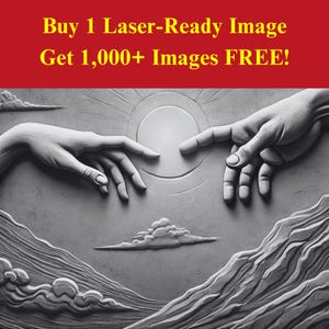 Creation Hände Bild Laser Schnitt Brennen Schiefer Datei | Celestial Divine Renaissance Digitaler Download | 3D Illusion Grafiken PNG Foto Glowforge