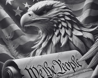 American Eagle Laser PNG | We The People Patriotic Download | Glowforge xTool LightBurn